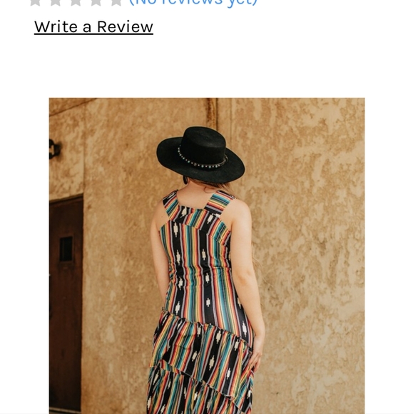 Western wear Aztec print asymmetric maxi dress size medium - Picture 2 of 4